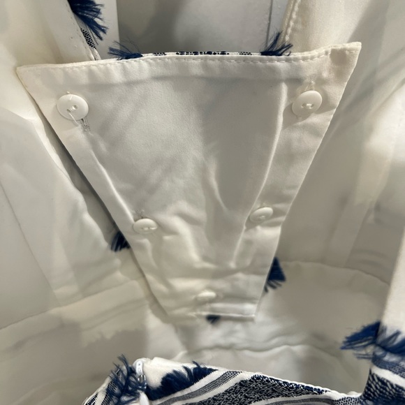 Milly White Dress with Blue Embroidery - Picture 5 of 9